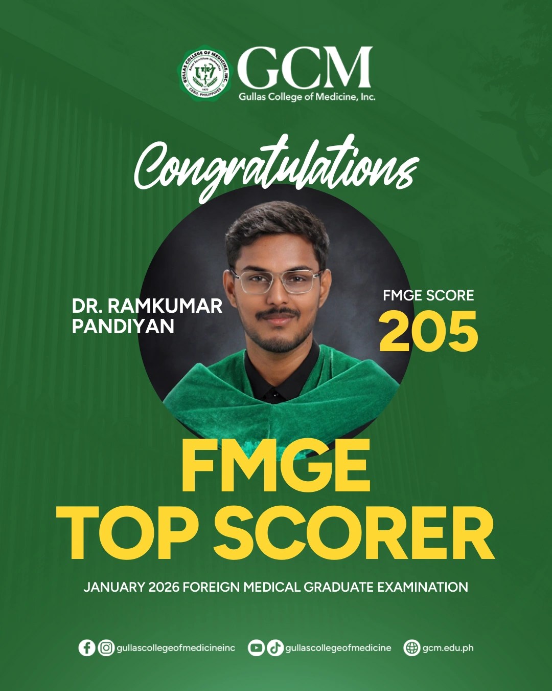 FMGE Top Scorer DR. Ramkumar Pandiyan