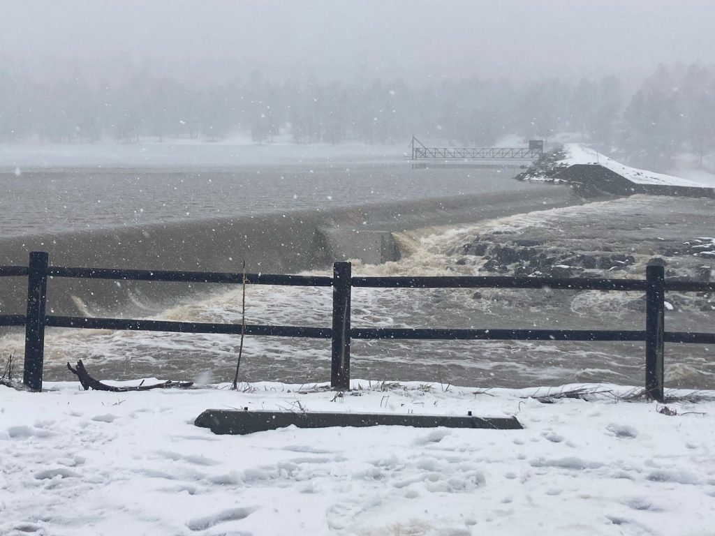 Upper Lake Mary Begins To Deliver Water To Lower Lake Mary After A Night Of Rain And More Runoff