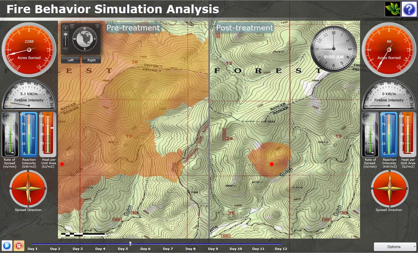 LANDVIEW Fire Simulation Analysis Dashboard GCS is a Geospatial