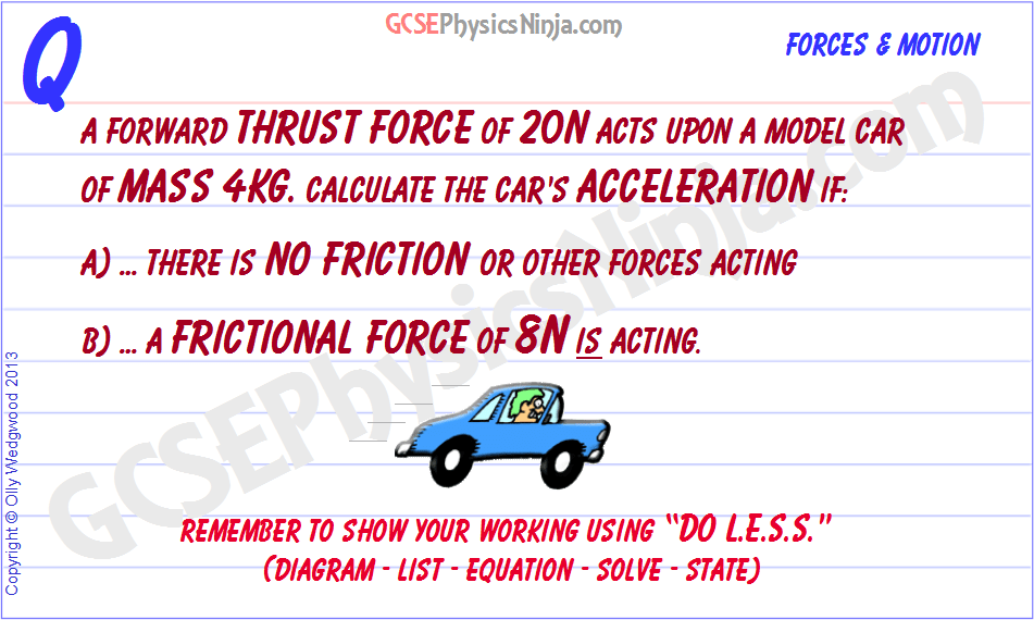 11. Newton's second law calculation