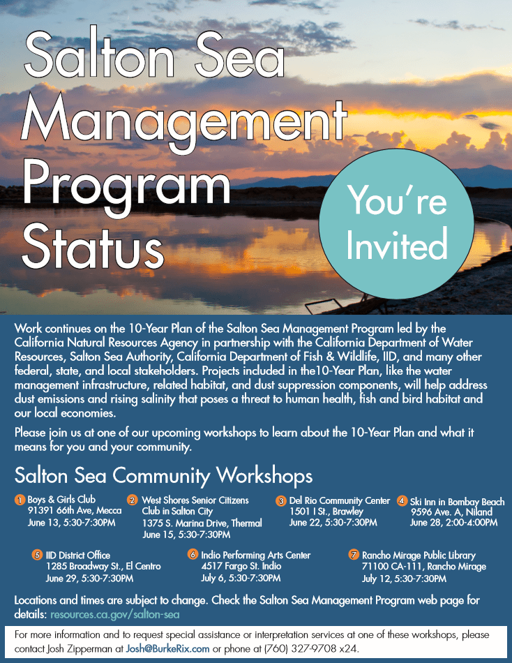 Salton Sea Management Program Status Greater Coachella Valley Chamber