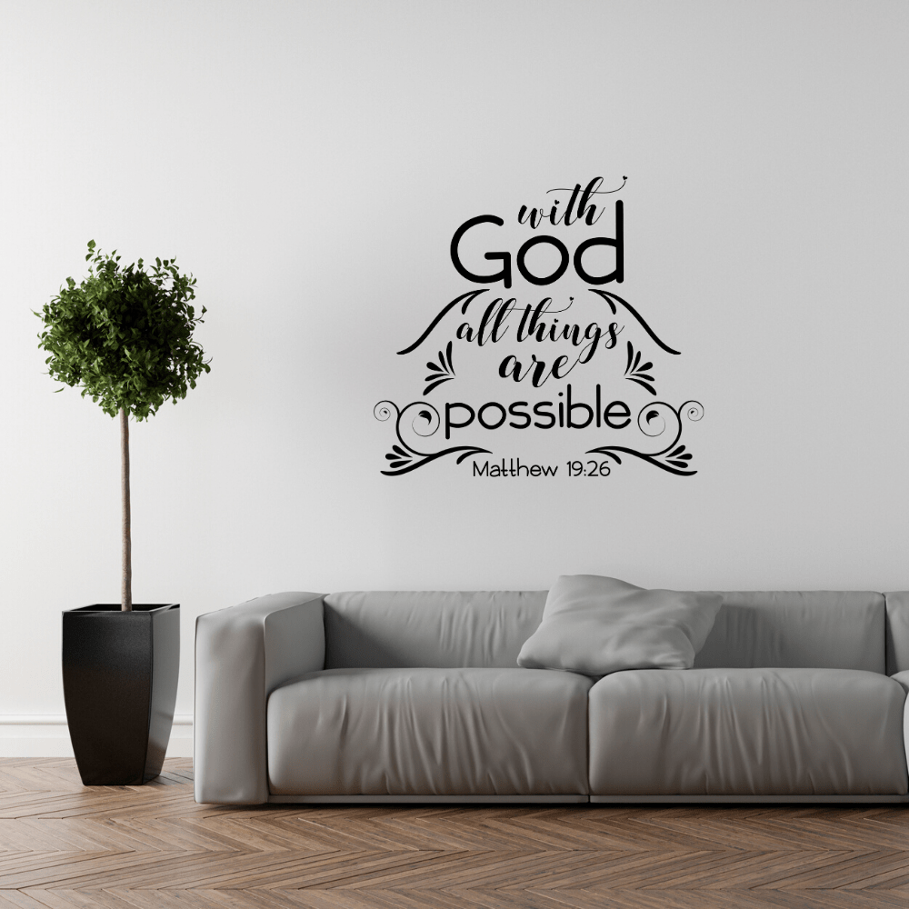 With God All Things Are Possible Religious Wall Sticker GDirect Wall