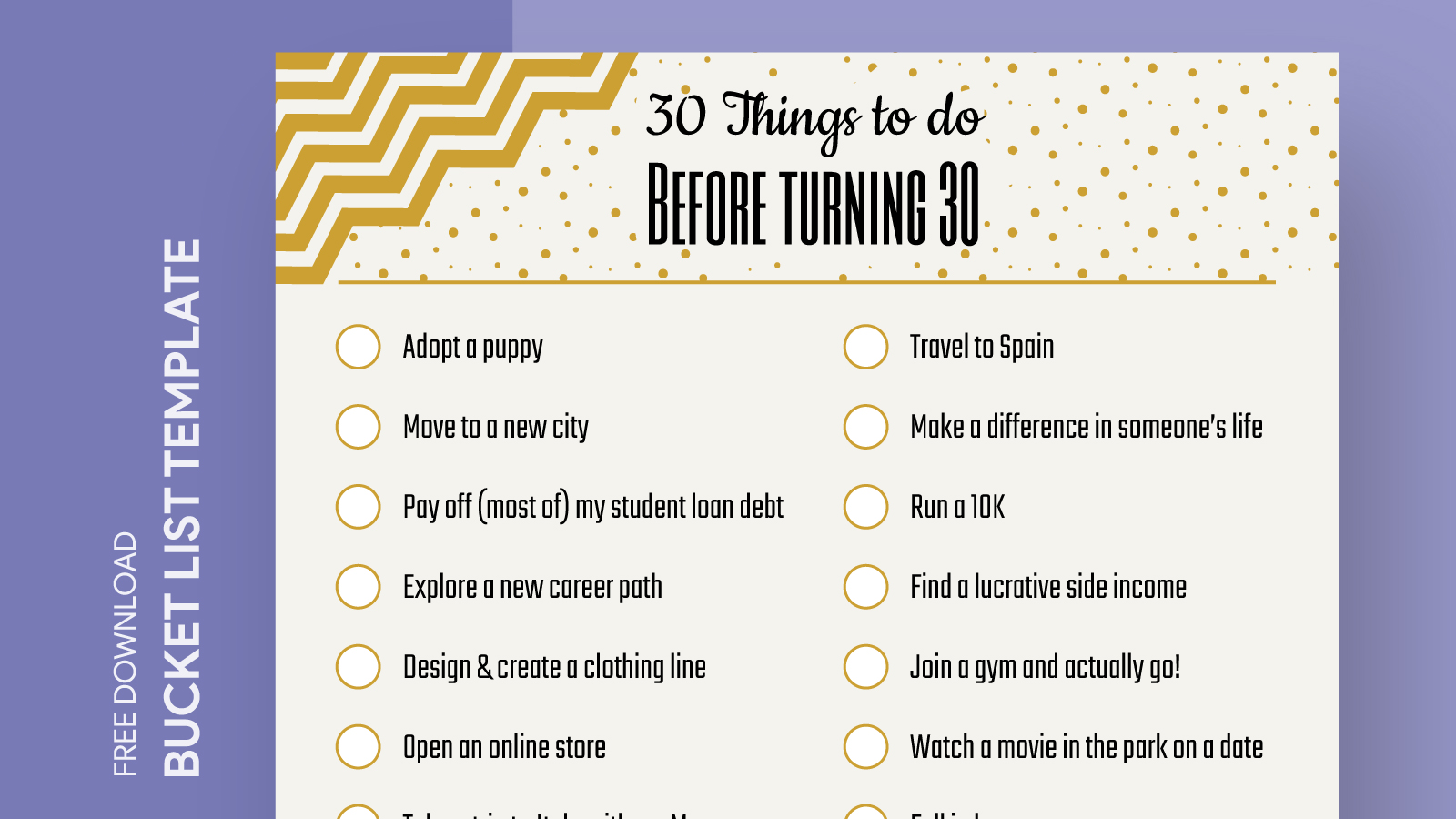 Birthday Bucket List Free Google Docs Template gdoc.io