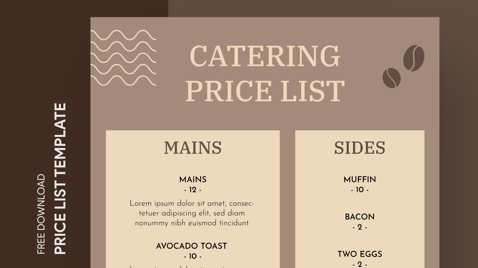 Catering Price List Free Google Docs Template gdoc.io