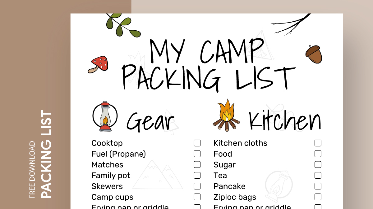 My Camp Packing List Free Google Docs Template gdoc.io