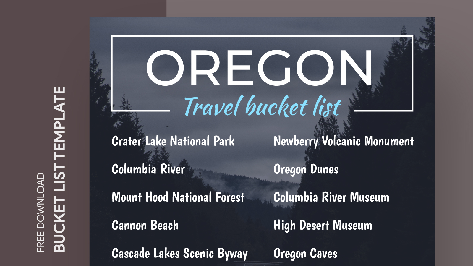 Oregon Travel Bucket List Free Google Docs Template gdoc.io