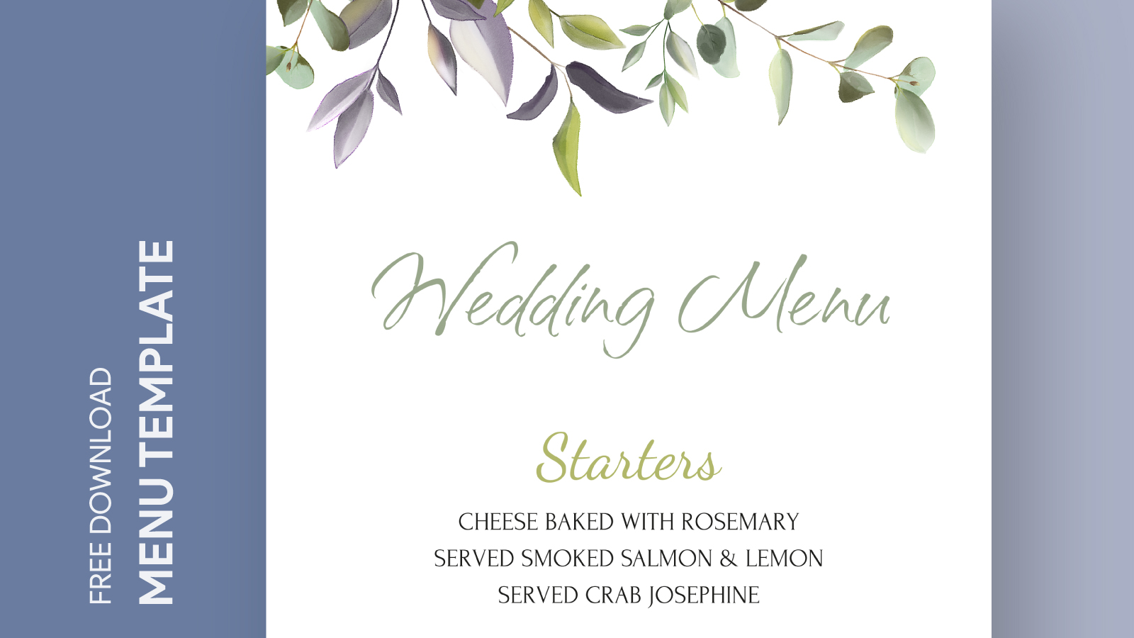 Wedding Menu Card Free Google Docs Template gdoc.io