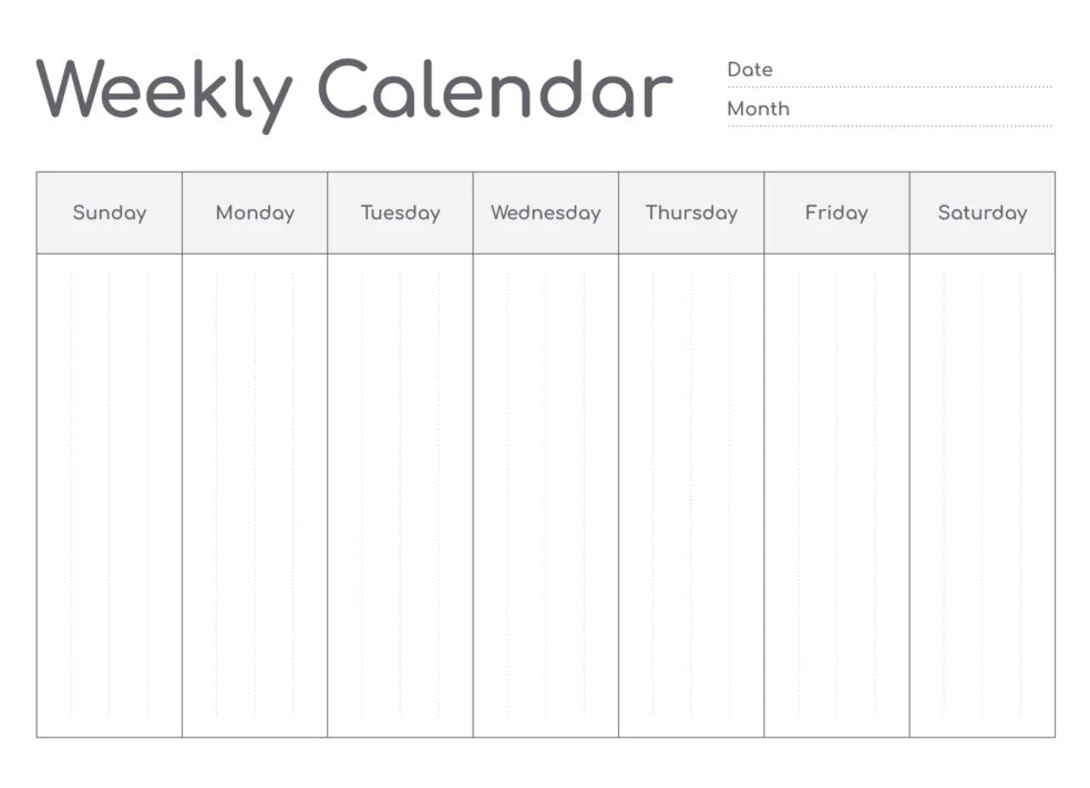 Weekly Calendar Free Google Docs Template gdoc.io