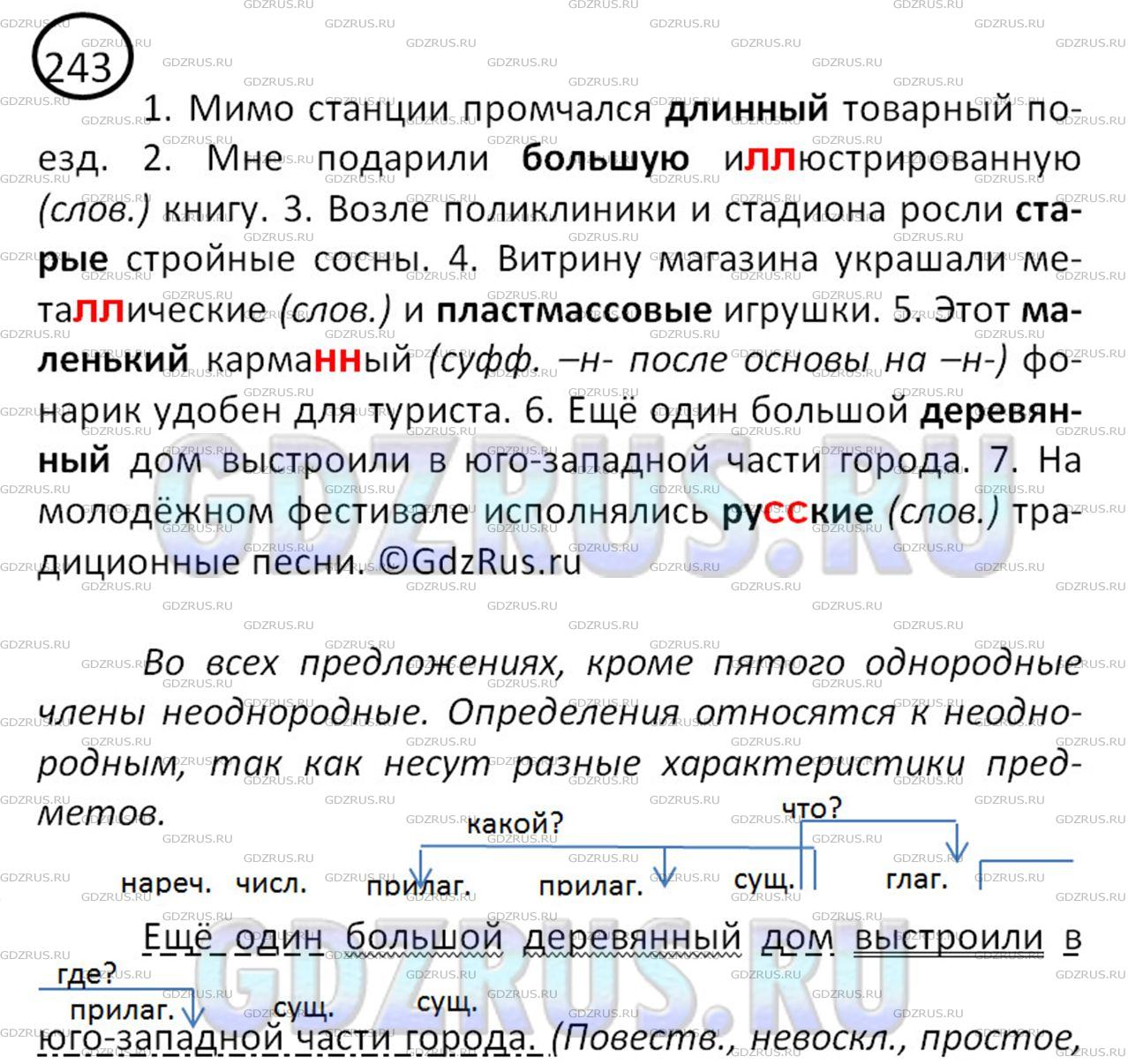 ГДЗ по Русскому языку 8 класса Ладыженская Упр. 243