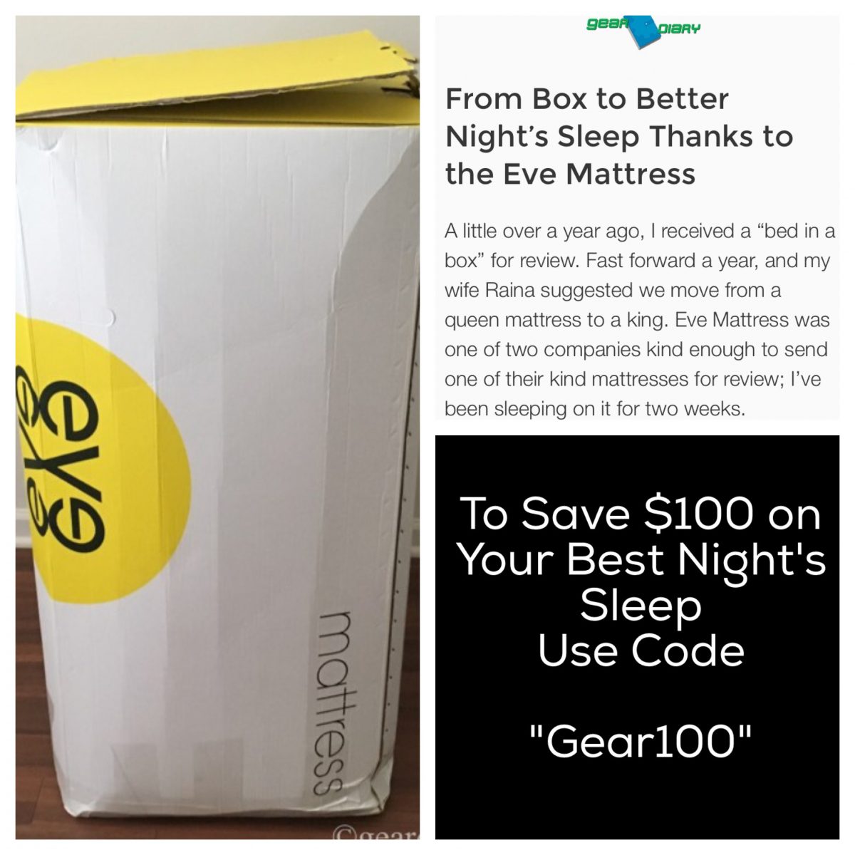 Gear Diary’s Review of the Eve Mattress Featured on Their Site Check