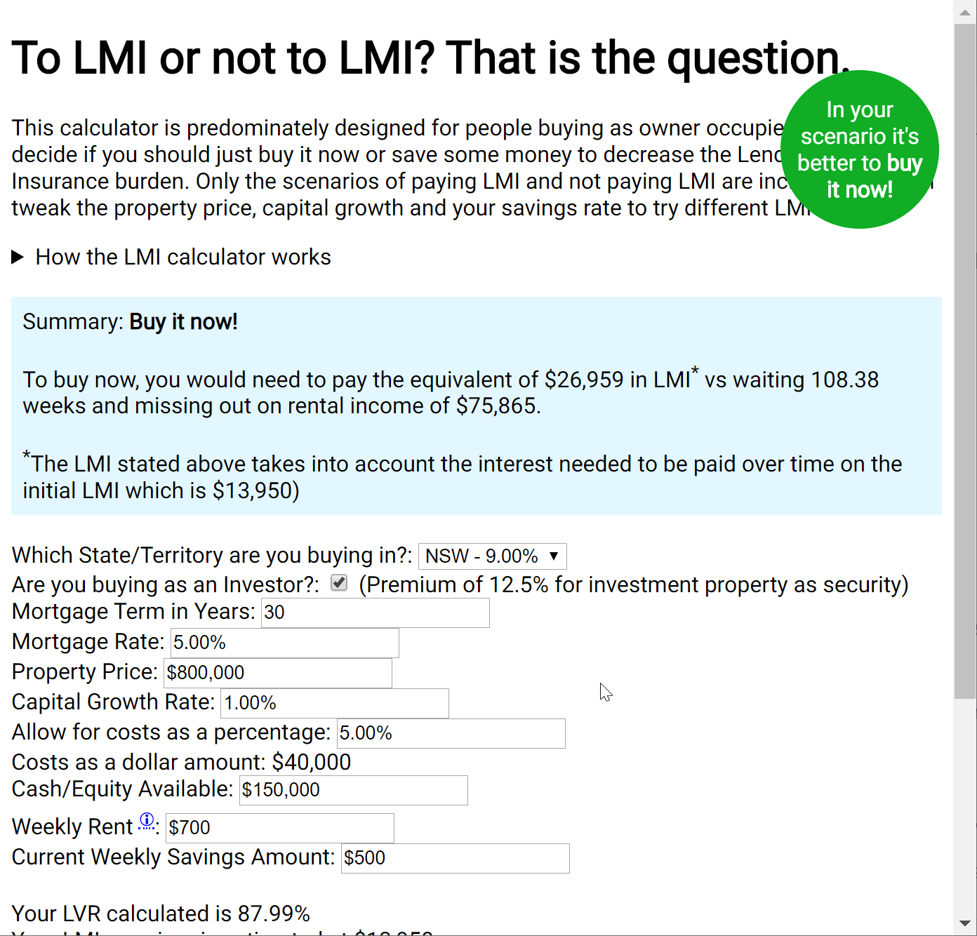 Lenders Mortgage Insurance or LMI should you save more of a deposit