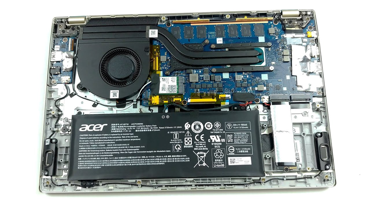 Inside Acer Swift 3X (SF314510G) disassembly and upgrade options
