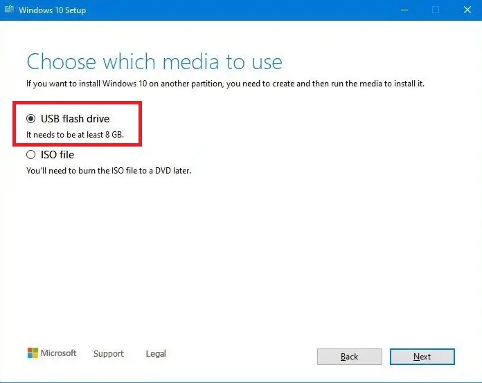 Download Windows 10 ISO and create a USB flash drive with UEFI support