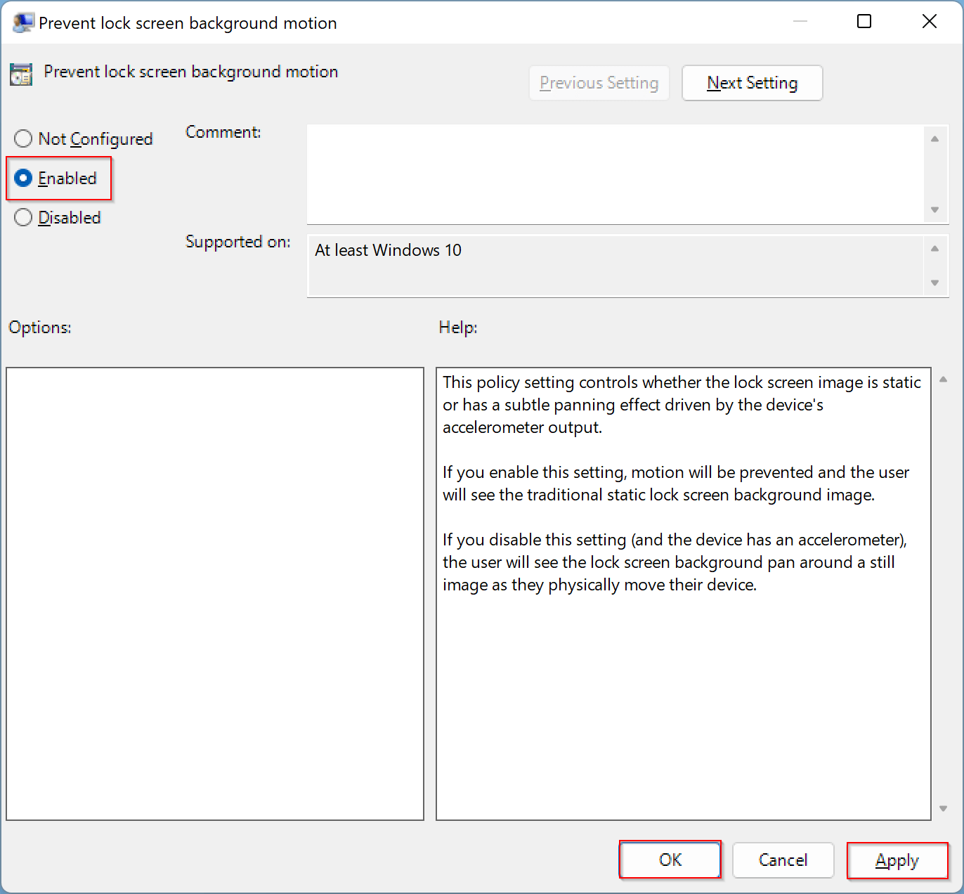 How to Enable or Disable Lock Screen Background Motion in Windows 11