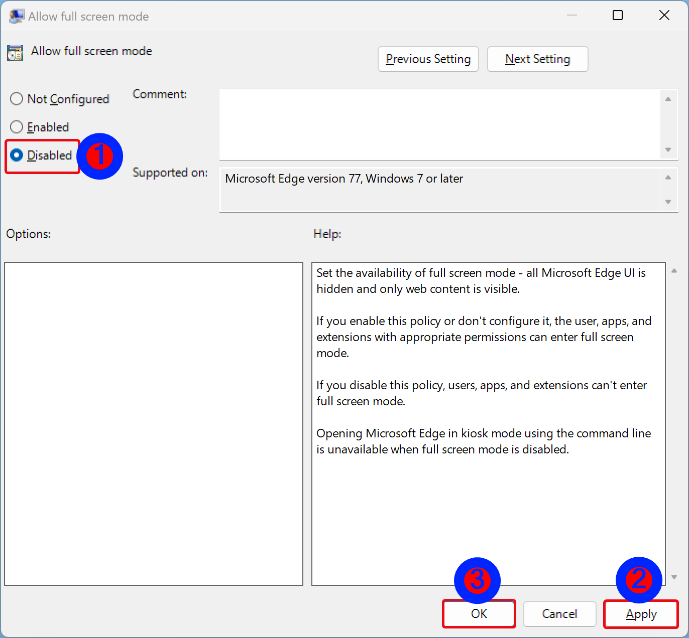 How to Allow or Block Users from using FullScreen Mode in Edge on