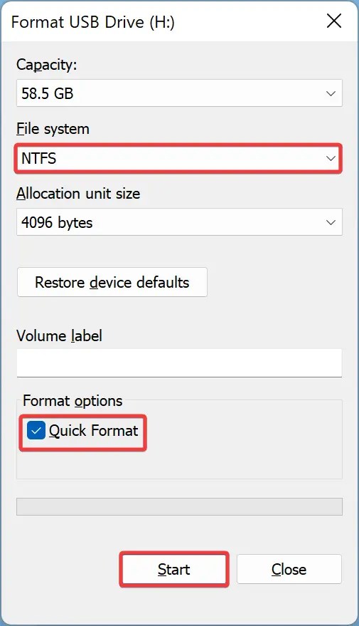 How to Format a USB Drive into NTFS Format in Windows 11 or 10? Gear