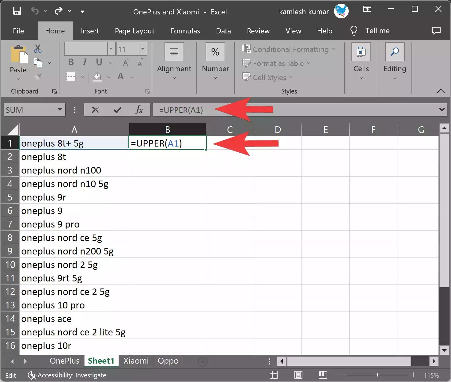 How to Change Lowercase to Uppercase in Excel? Gear Up Windows