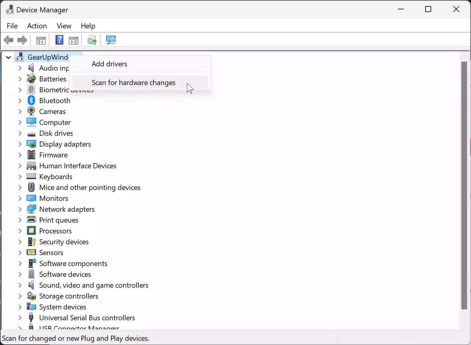 How to Scan for Hardware Changes in Windows 11/10? Gear Up Windows