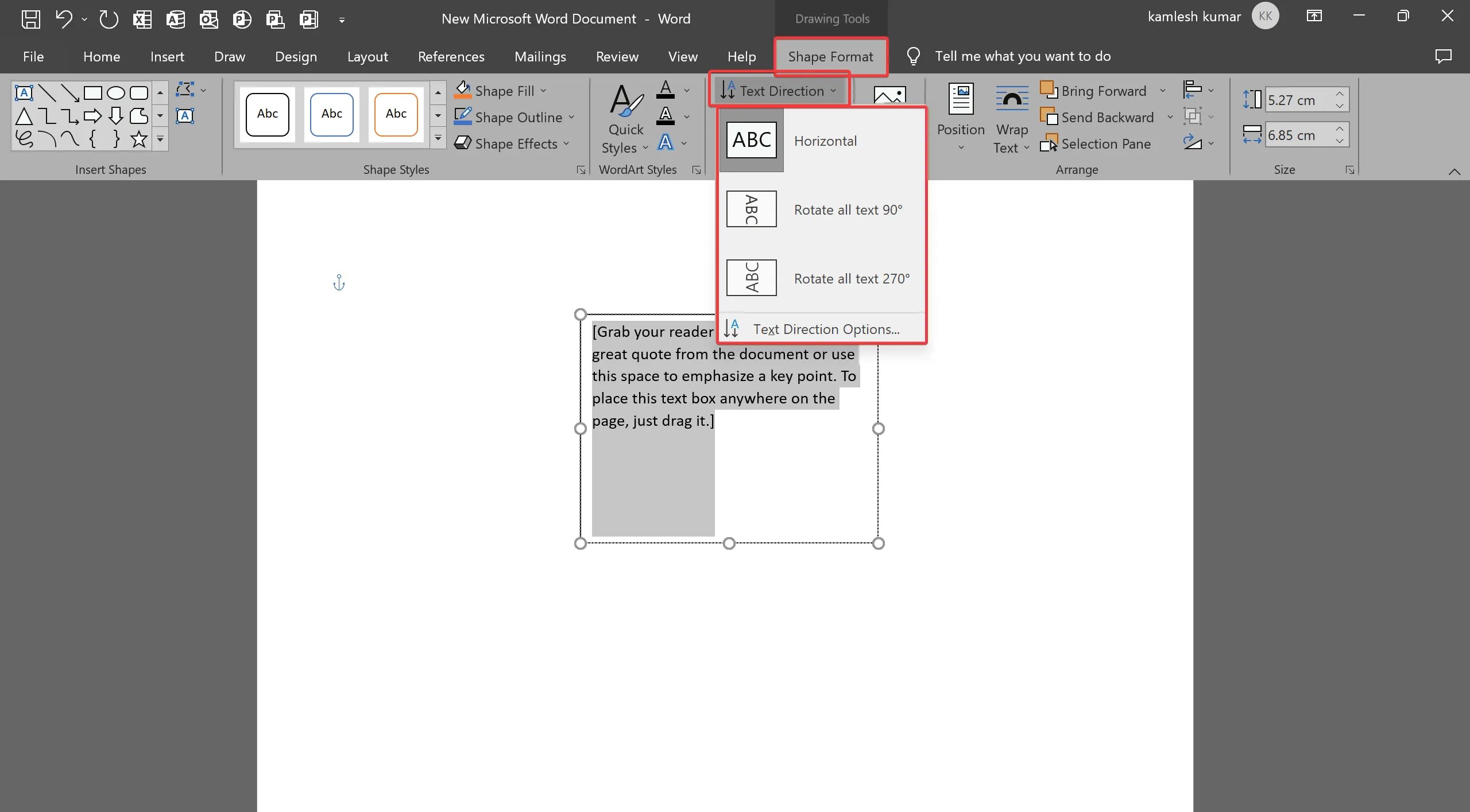 How to Rotate Text in Microsoft Word? Gear Up Windows