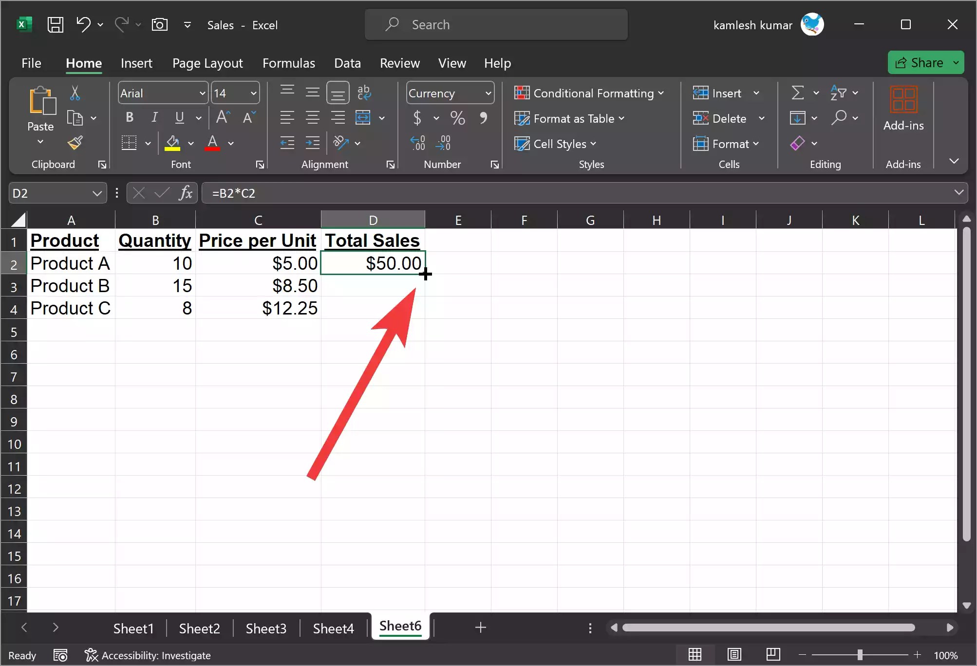 How to Multiply Columns in Microsoft Excel? Gear Up Windows