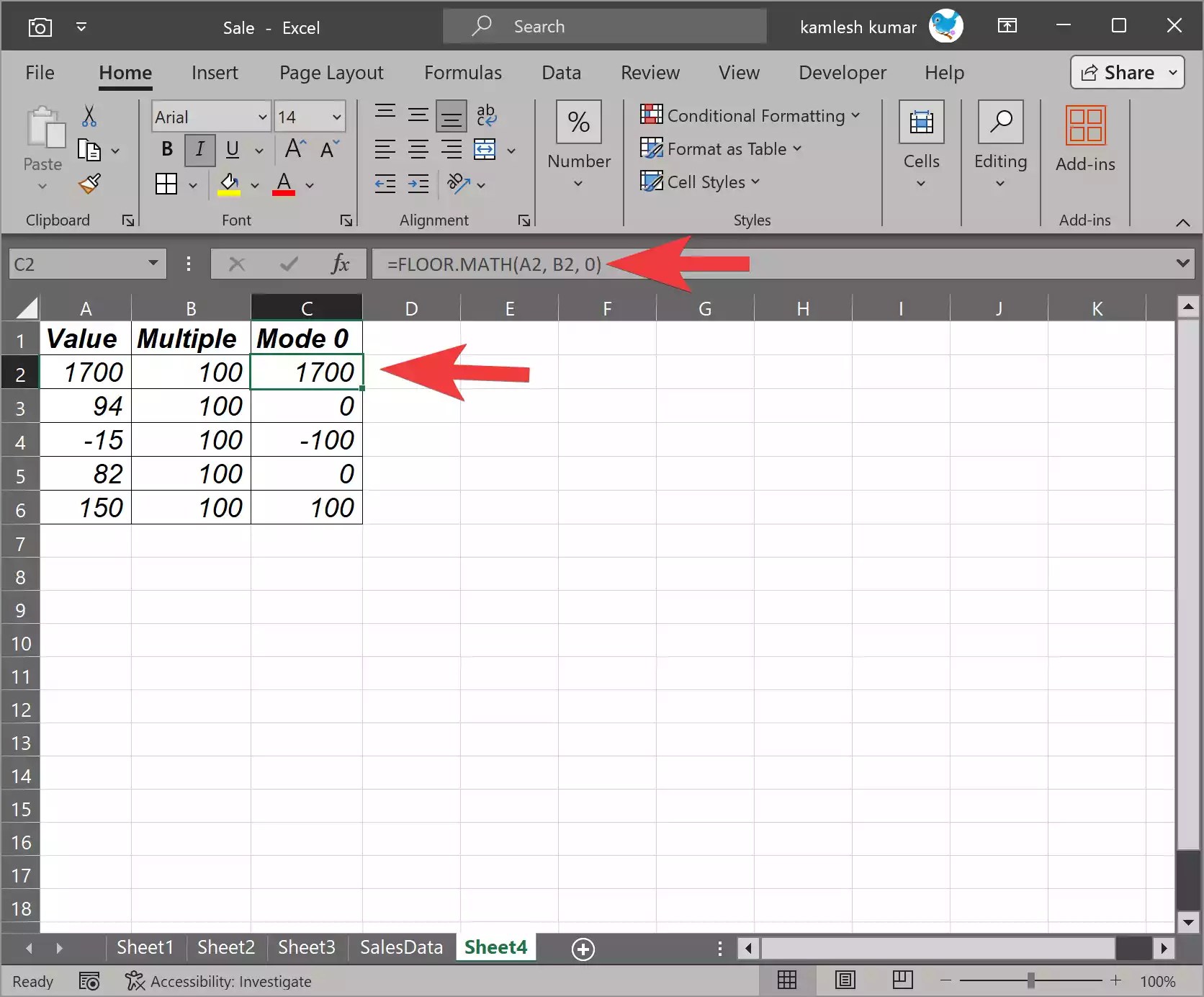 How to Use the FLOOR.MATH Function in Excel? Gear Up Windows