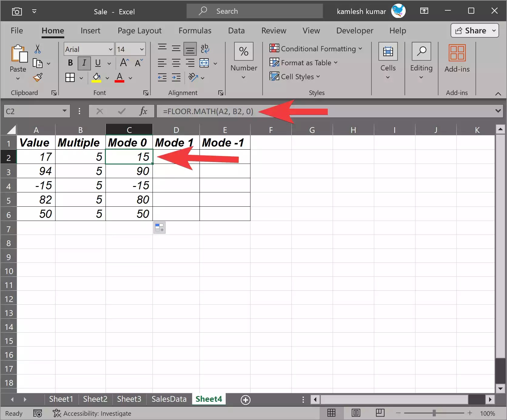 How to Use the FLOOR.MATH Function in Excel? Gear Up Windows