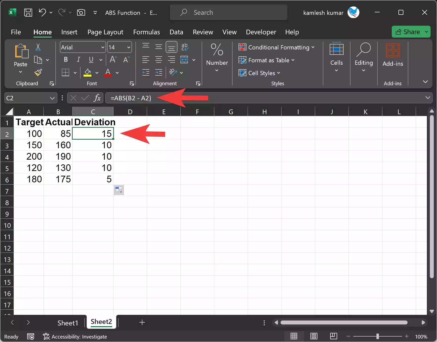 How to Use the ABS Function in Excel? Gear Up Windows
