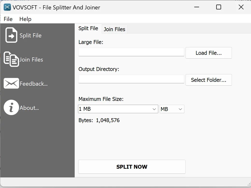 Free Giveaway Vovsoft File Splitter And Joiner for Effortless File