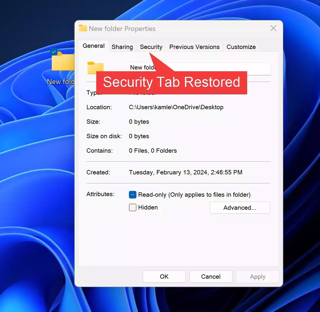 How to Add or Remove a Security Tab on Windows 11 or 10 Folder
