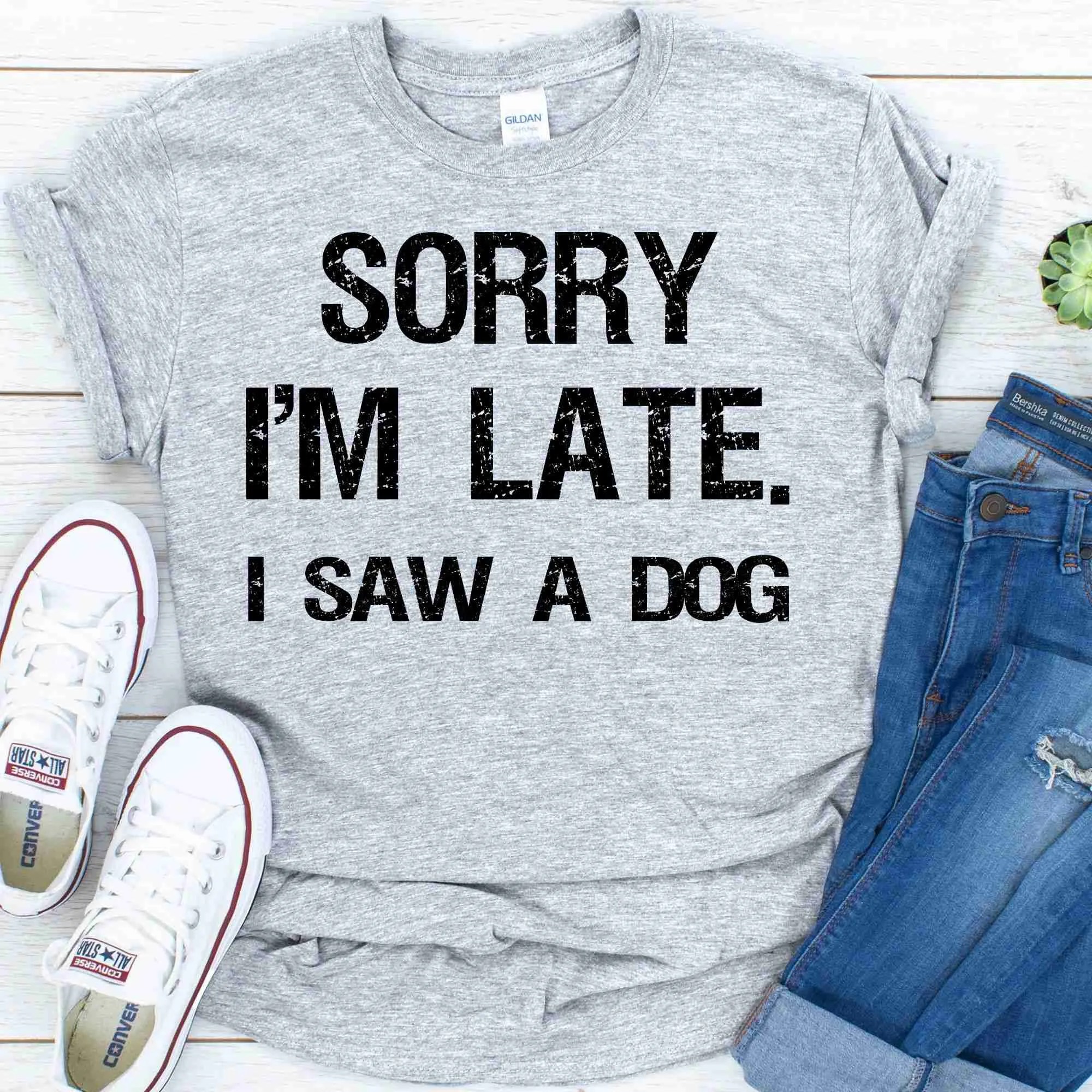 sorry im late i saw a dog shirt Gebli