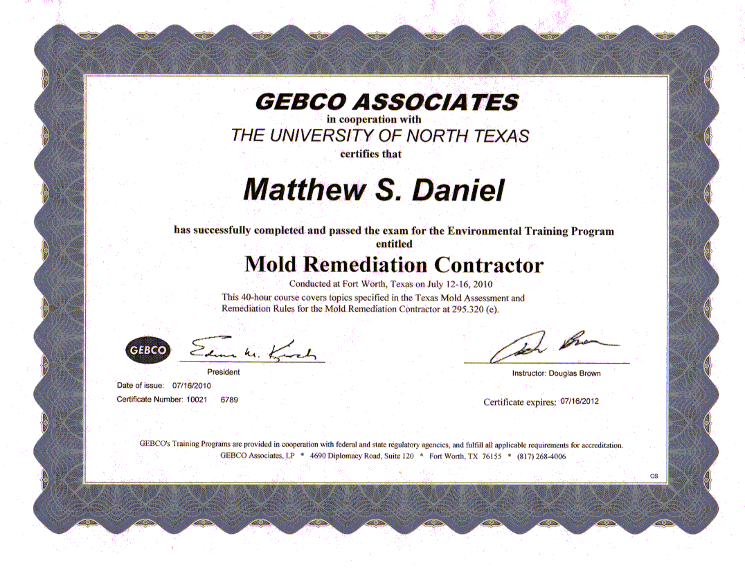 Credentials Genesis Environmental Construction