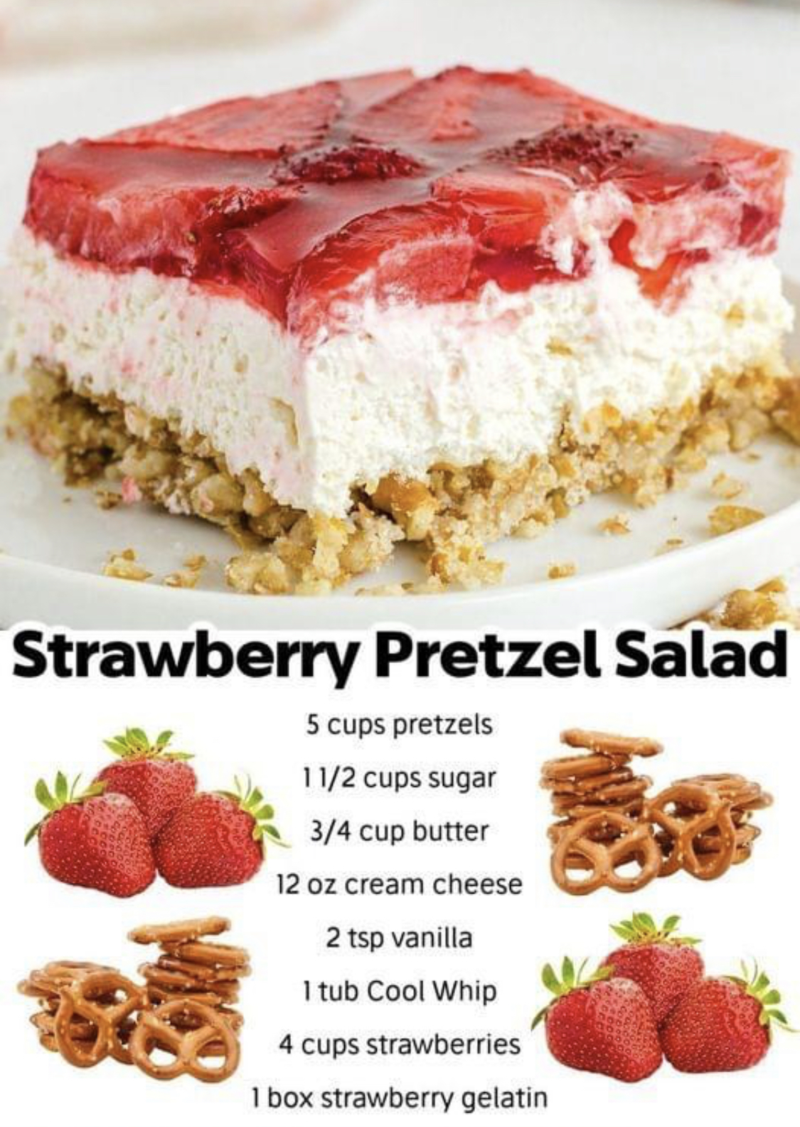 Strawberry Pretzel Salad OLD GRANDMA'S RECIPES