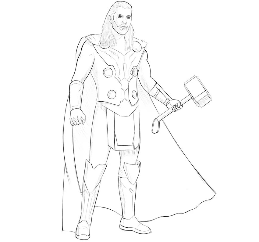 How to Draw Thor from Avengers