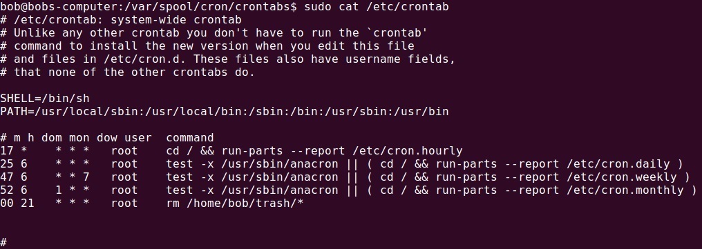 Schedule jobs with cron Linux