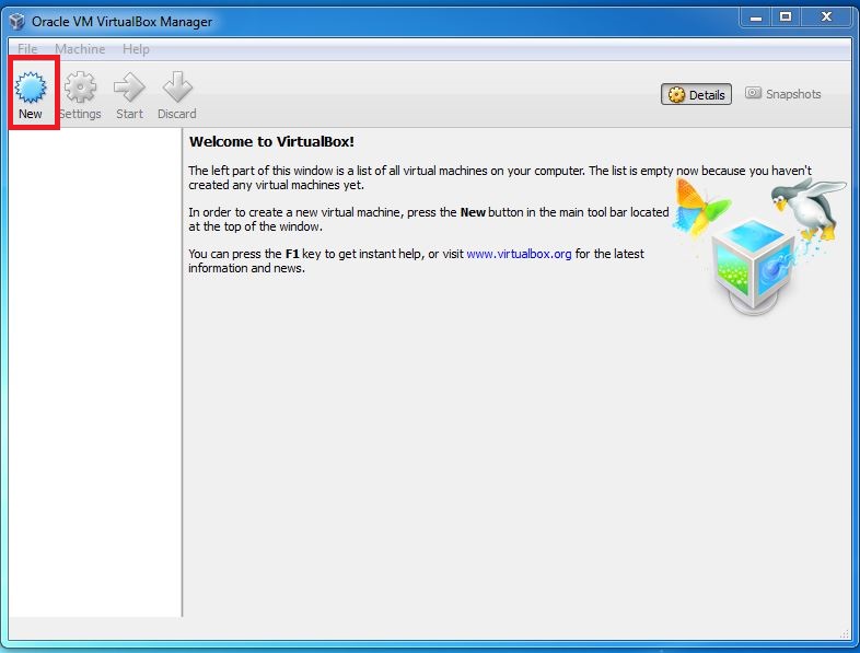 Create virtual machine Oracle VirtualBox