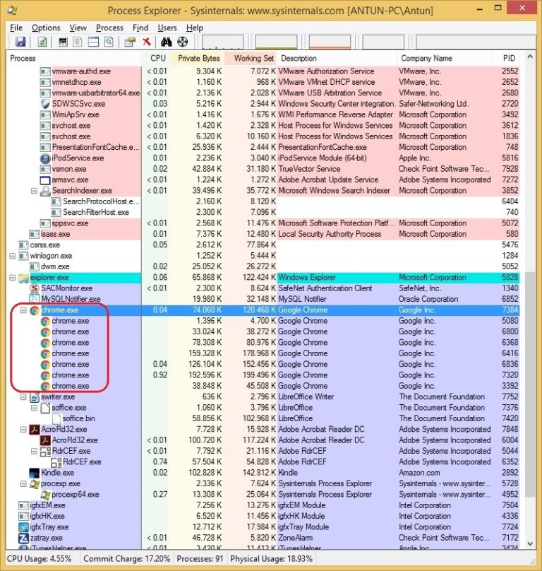 Kill process tree Process Explorer
