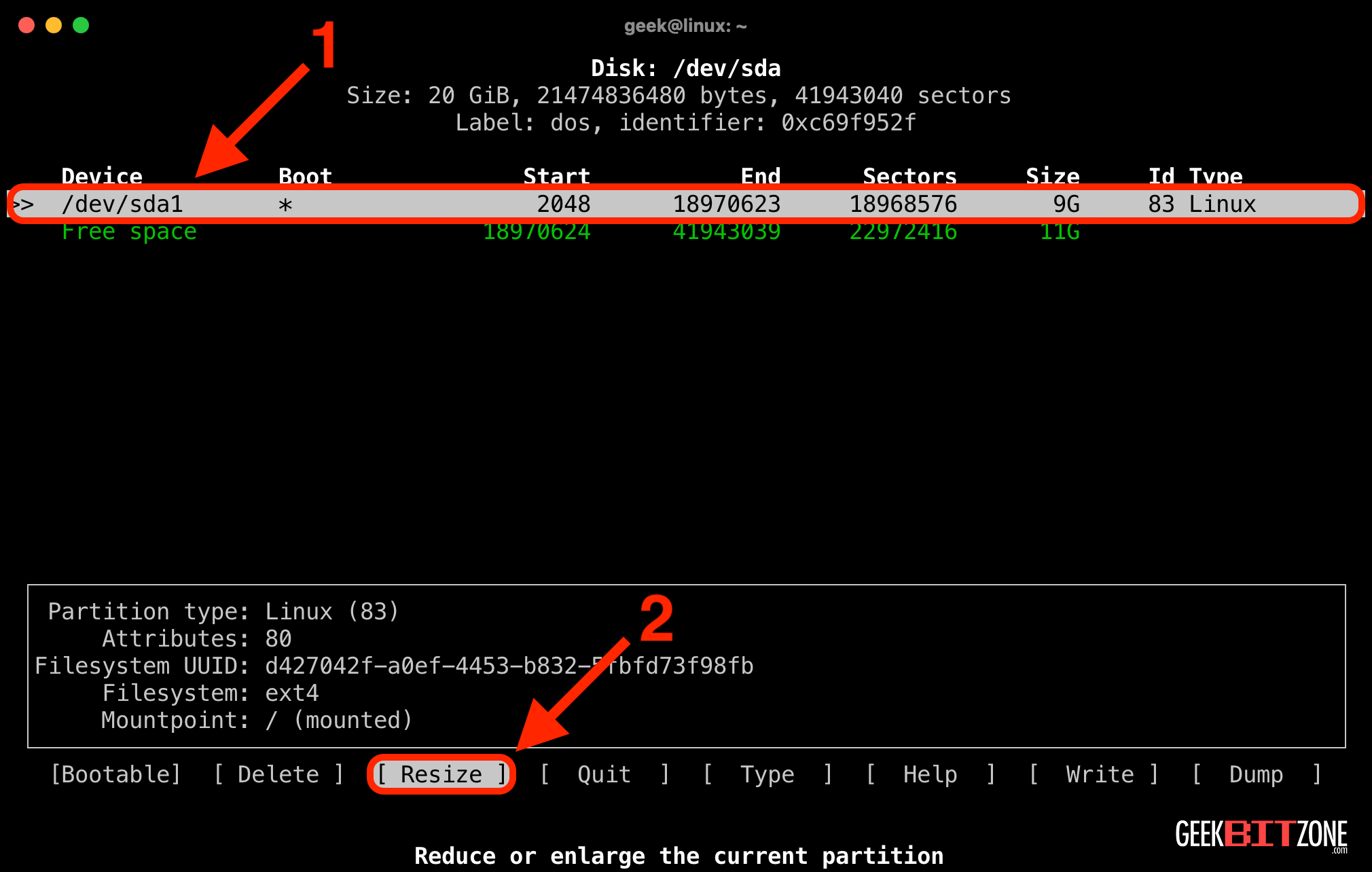 How to resize a Debian Linux partition inside a Proxmox VM