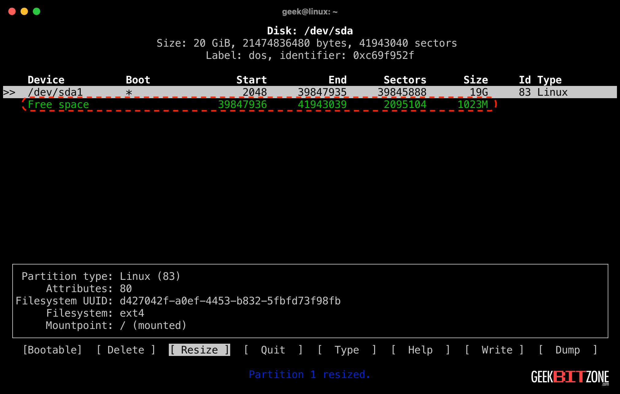 How to resize a Debian Linux partition inside a Proxmox VM