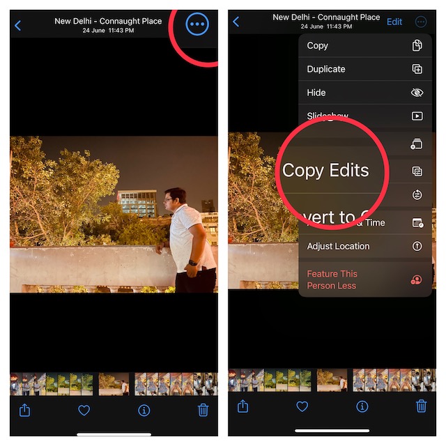 How to Copy & Paste Edits in Photos App in iOS 16 on iPhone/iPad