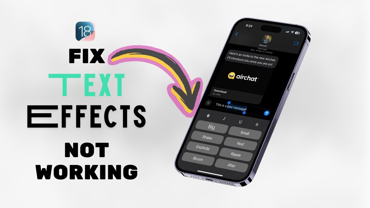 How to Fix Text Effects Not Working in Messages App on iPhone in iOS 18
