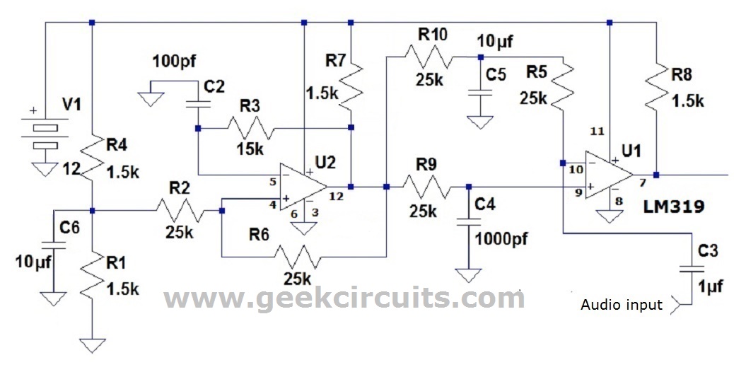 Class D amp using LM319 comparator Geek Circuits