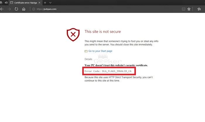 Fix Error Code DLG_FLAGS_INVALID_CA in Windows 10
