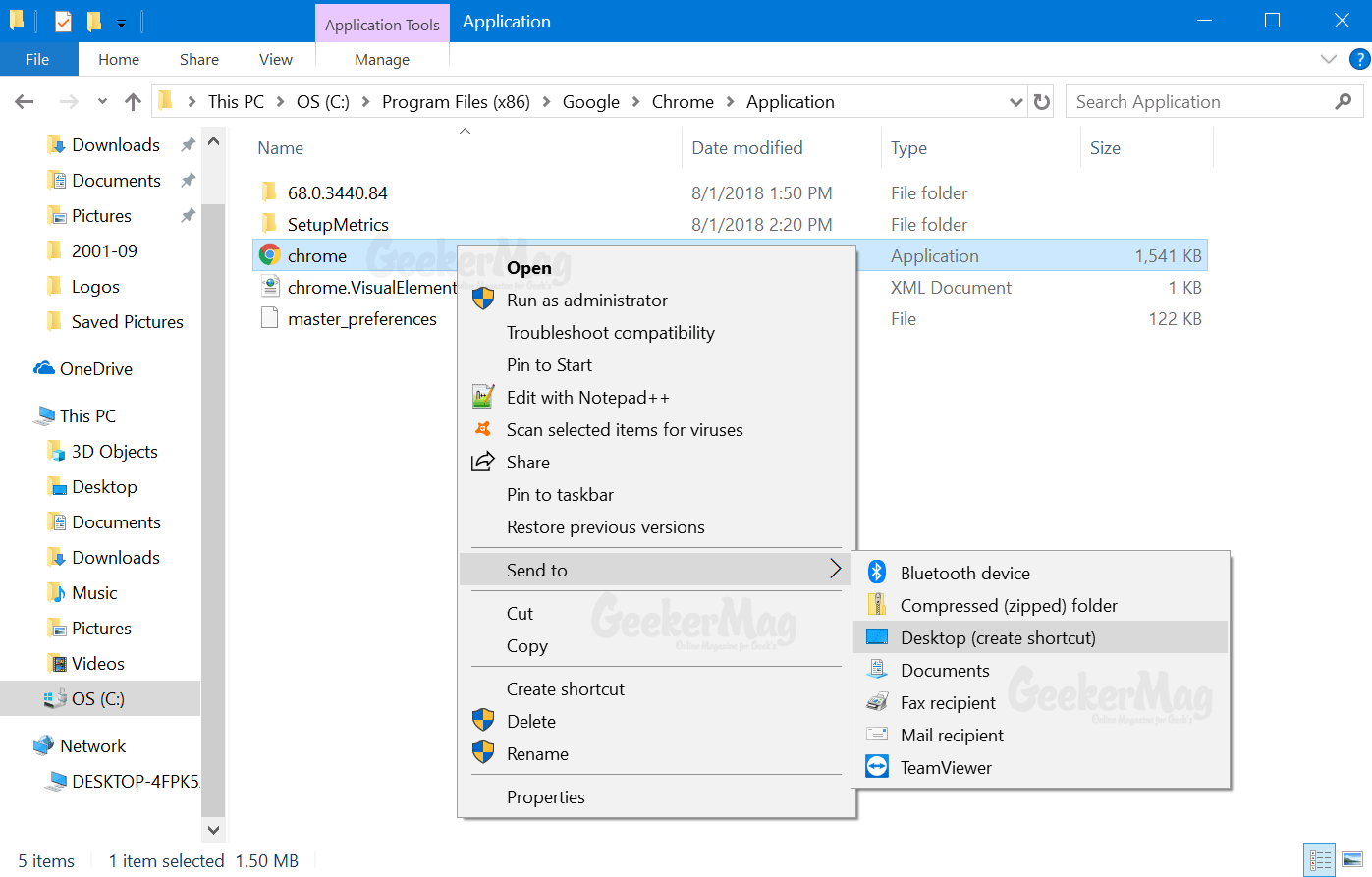 How to create a shortcut on desktop using chrome geraft