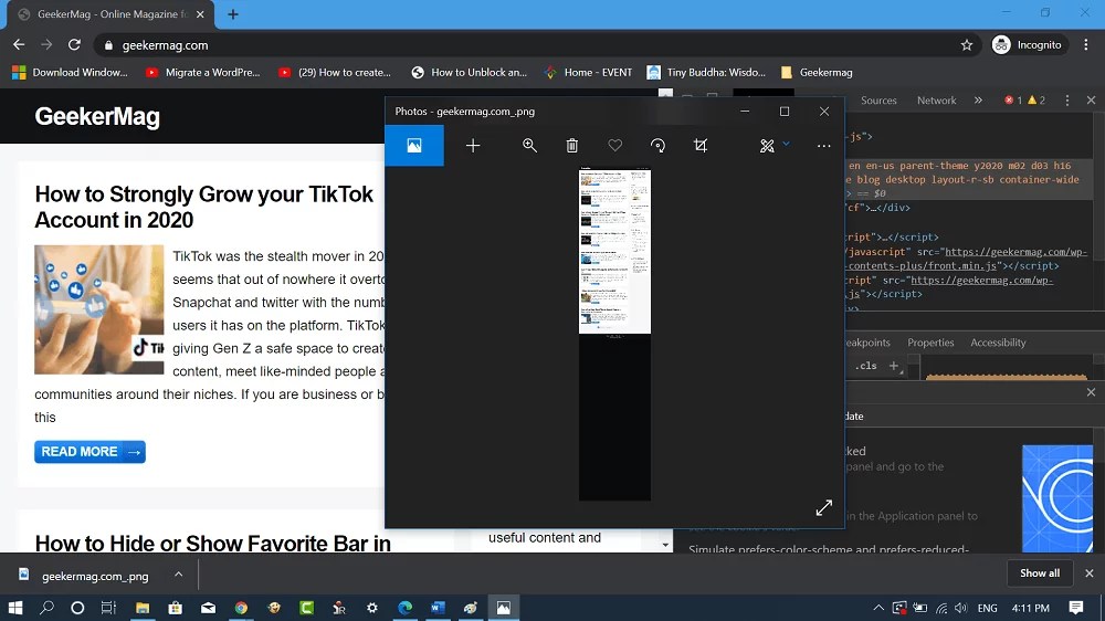 Without Extension How to Take Full Page Scrolling