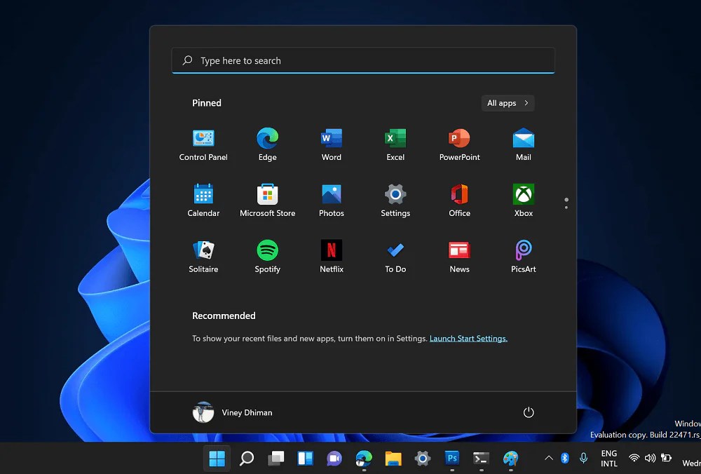 Windows 11 Start Menu