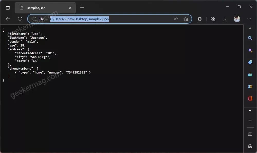 Microsoft Edge to get a native JSON viewer