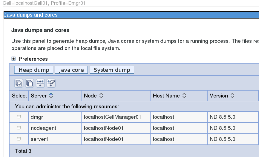 Generate Heap Dump, Java Core & System Dump in Sphere
