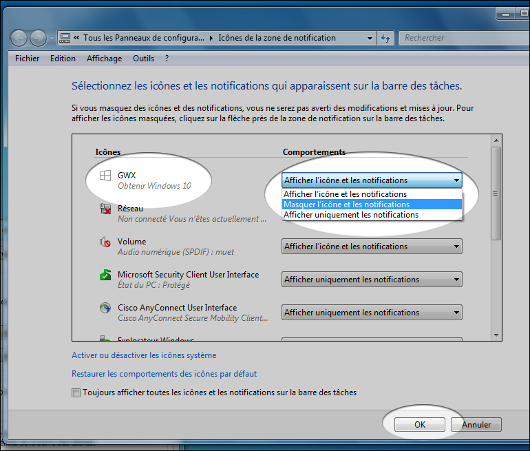 Comment supprimer ou masquer l'icône Windows 10 ? (GWX)