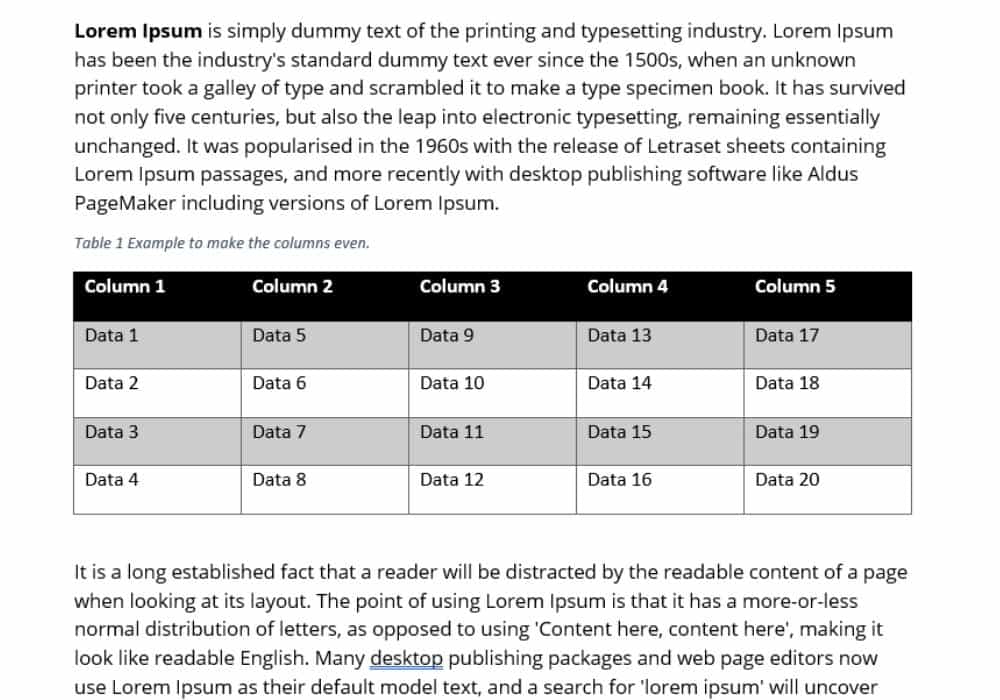Make All Table Row Heights Equal in a Microsoft Word Table GeekPossible
