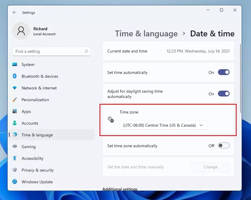 A guide to adjusting the date, time and time zone settings in Windows